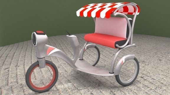 GPS Auto- Cycle Rikshaw 3D model_1
