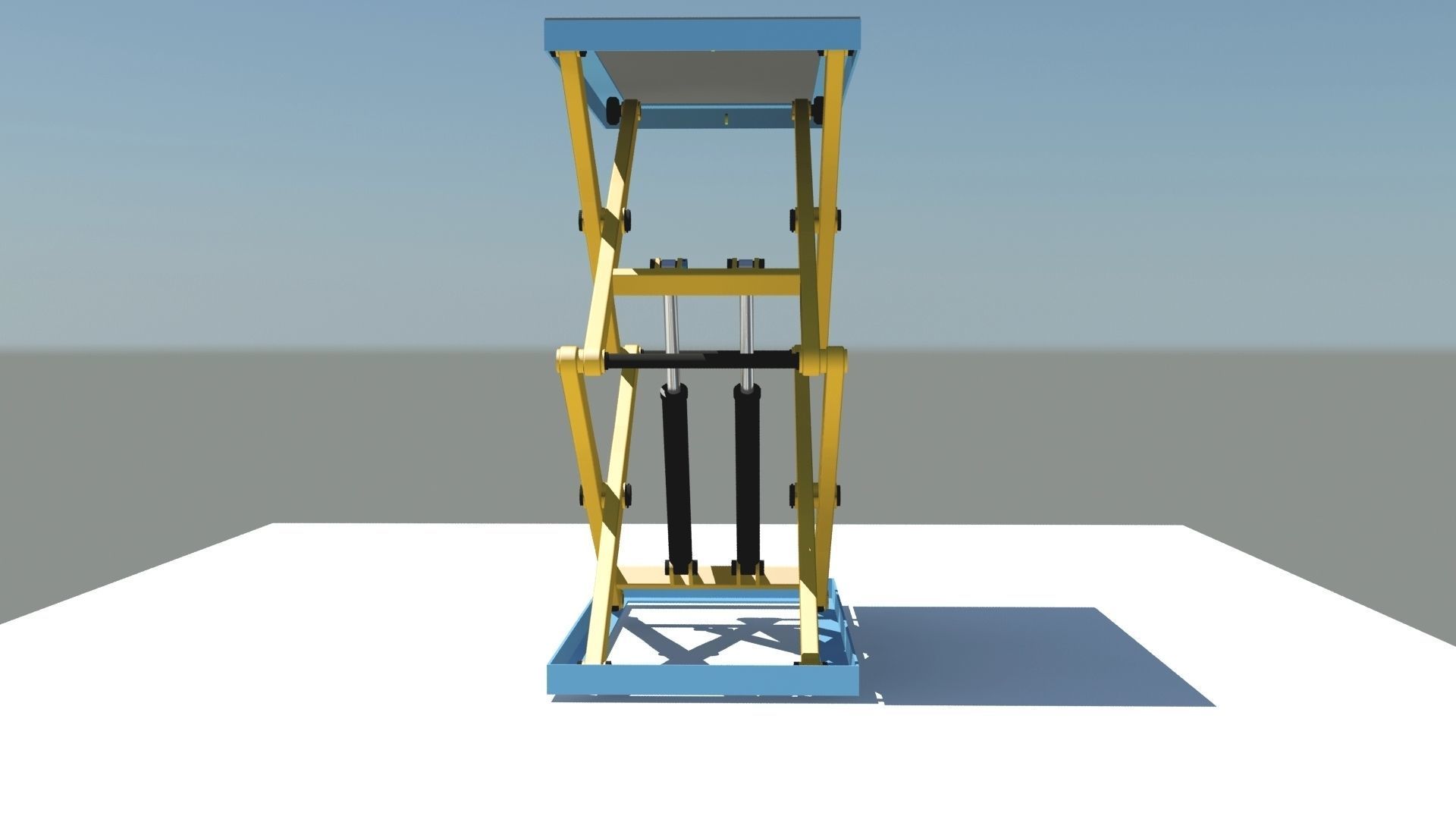 Scissor lift Low-poly 3D model_4