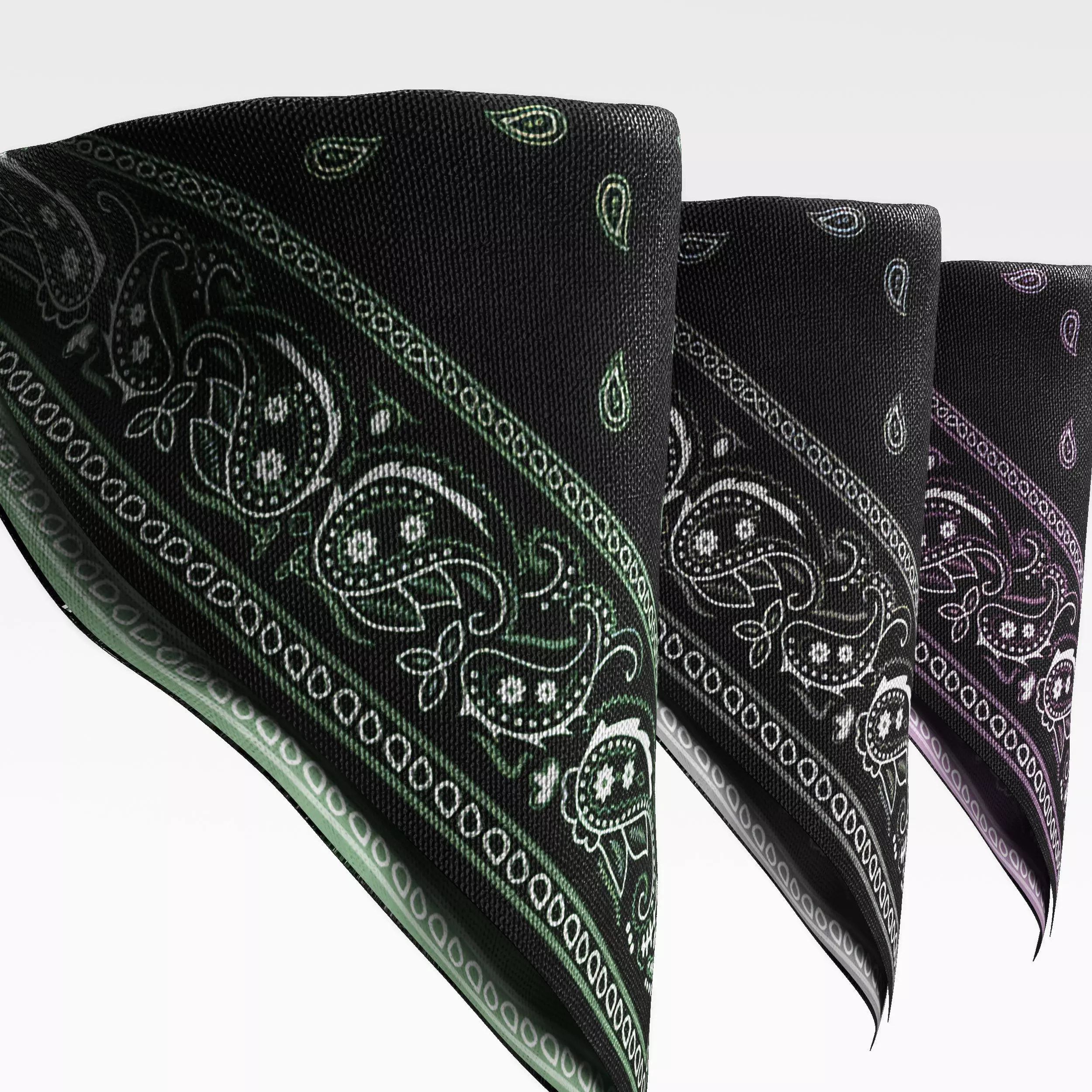 bandanas three paisley 3D model