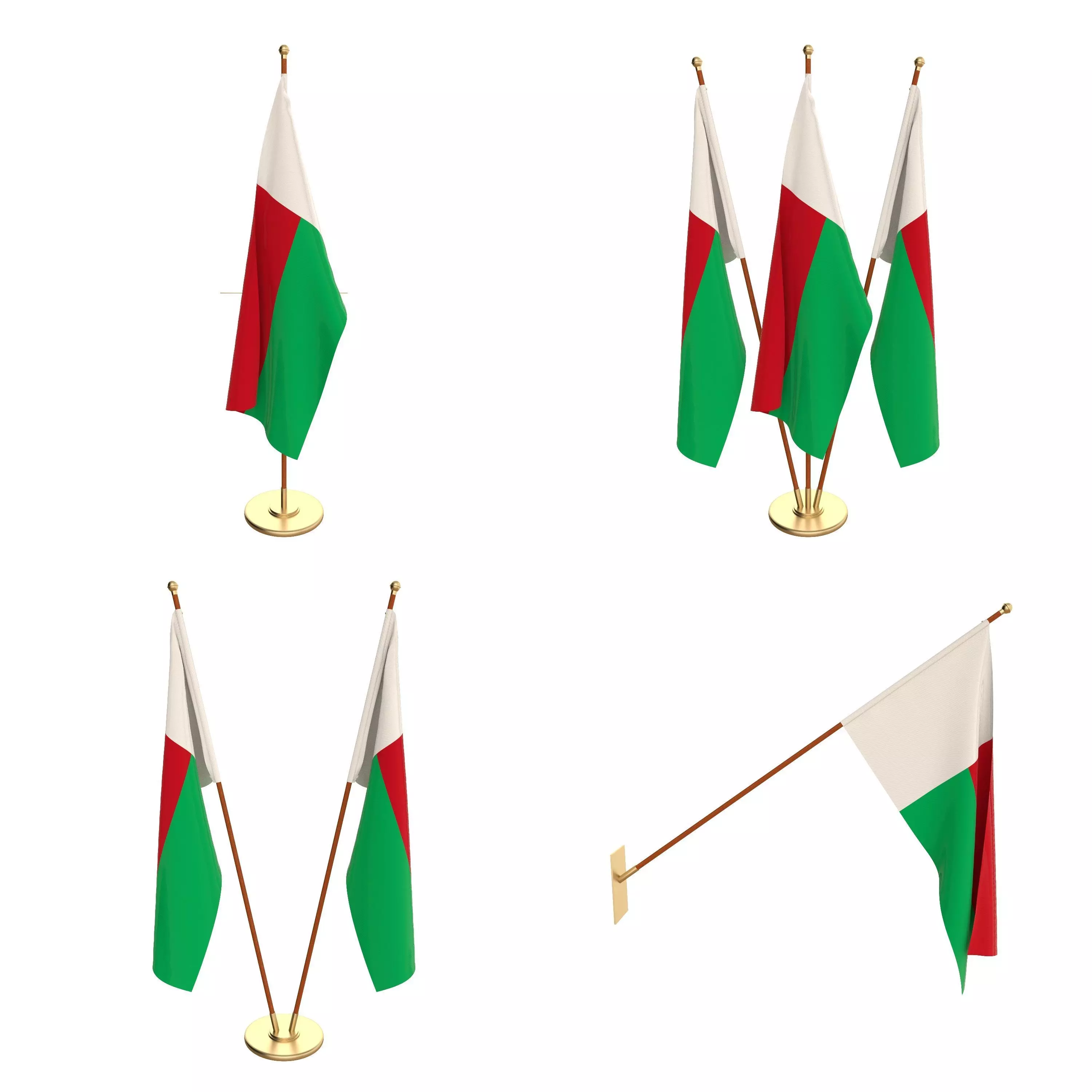 Madagascar Flag Pack 3D model_0