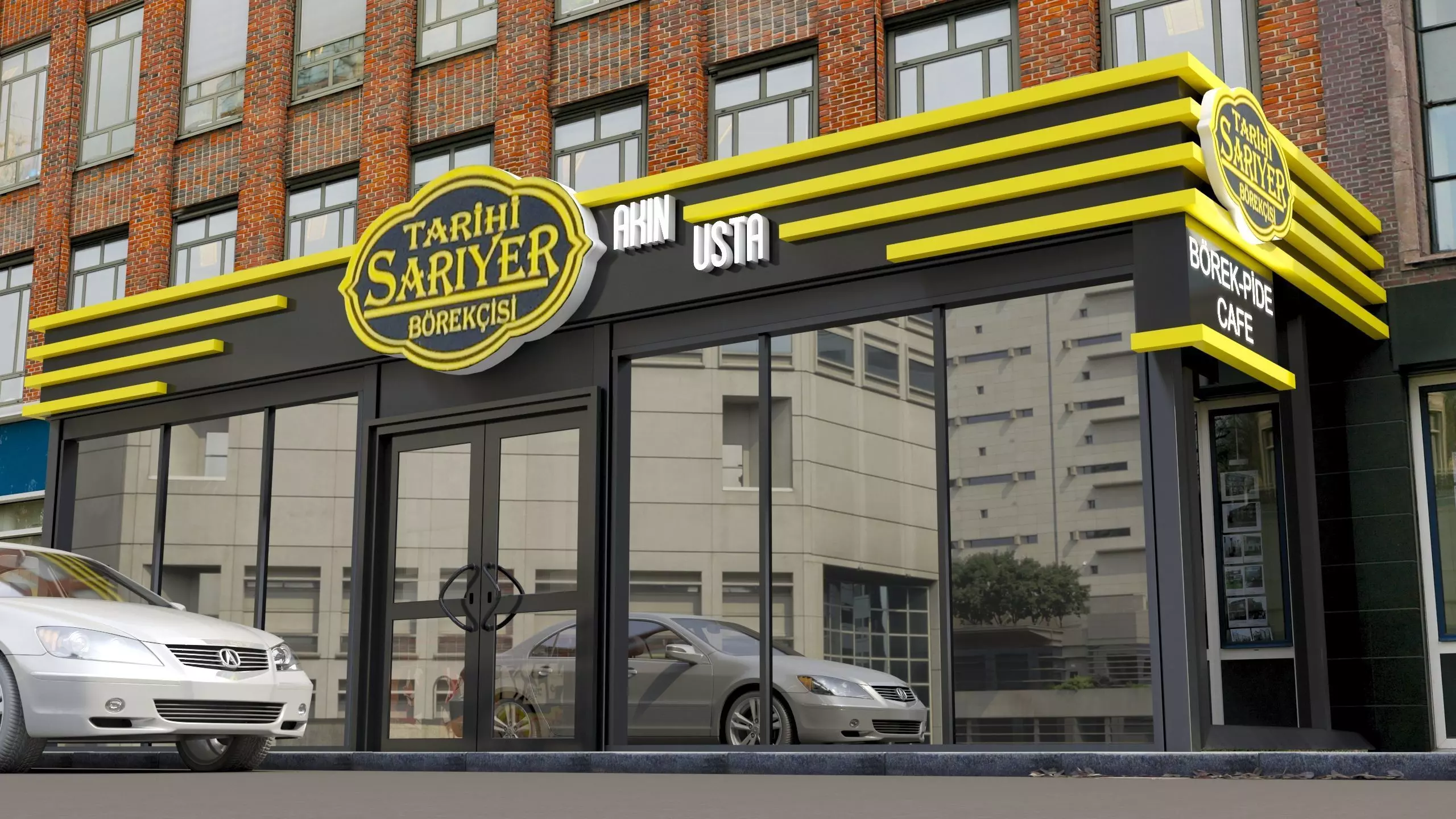 Cafe Exterior Set  Free 3D model_0