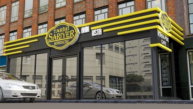 Cafe Exterior Set  Free 3D model