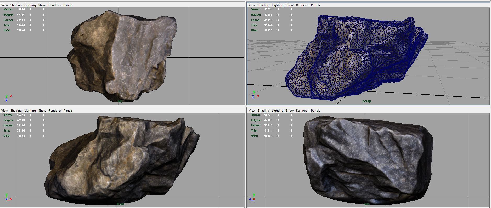 Stone rock 3D model_3