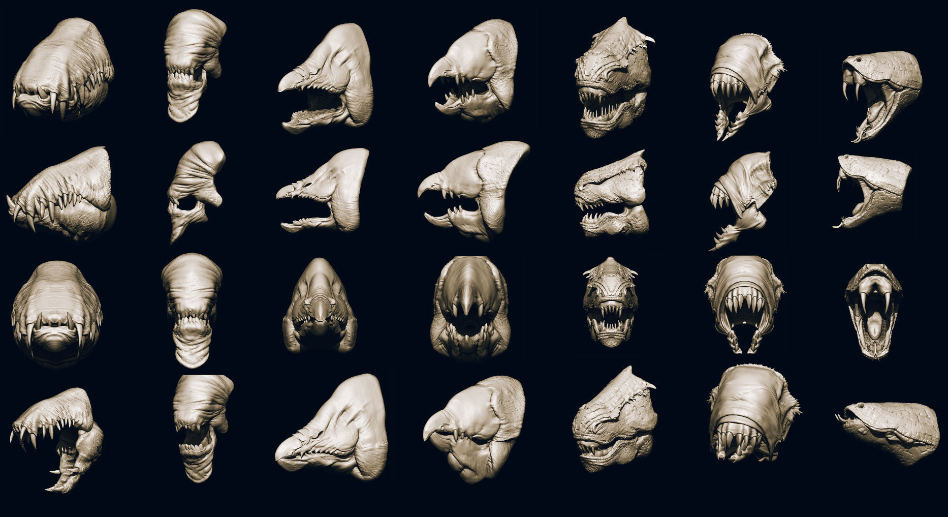 JAWS 2 - Another 33 Monster Mouths and Skulls IMM Brush and OBJs 3D model_35