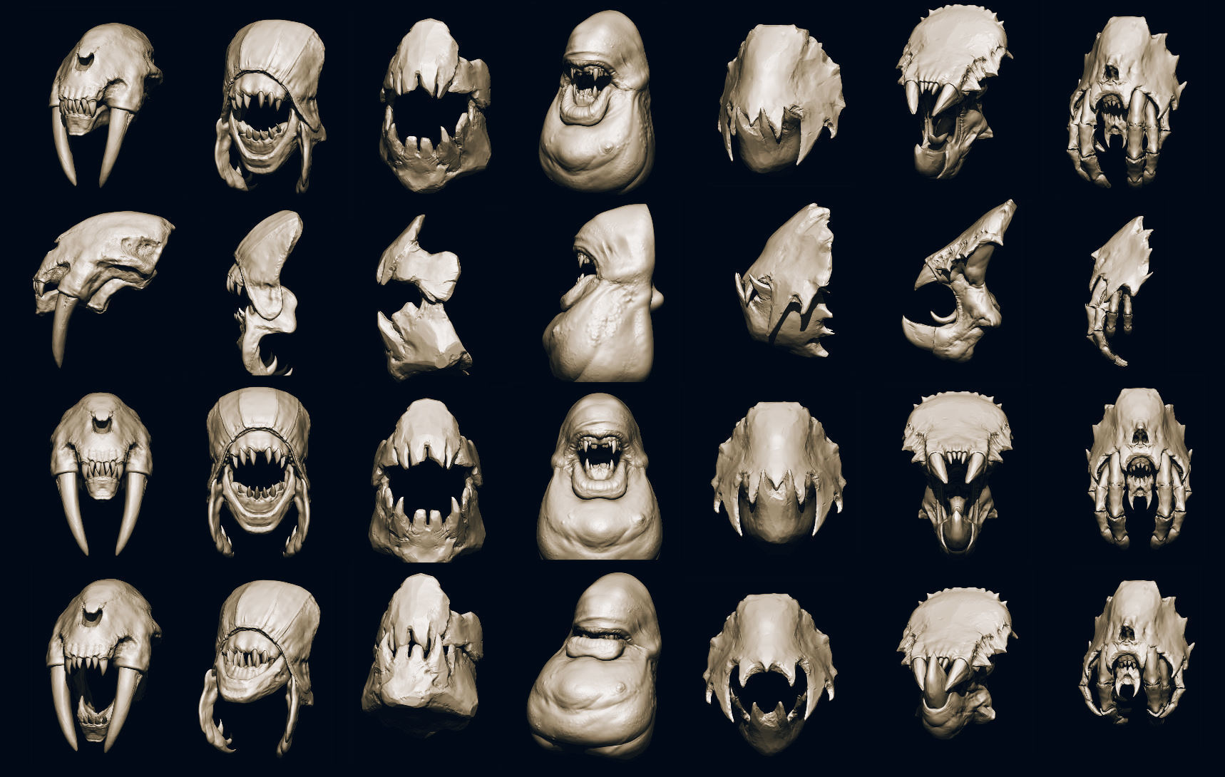 JAWS 2 - Another 33 Monster Mouths and Skulls IMM Brush and OBJs 3D model_36