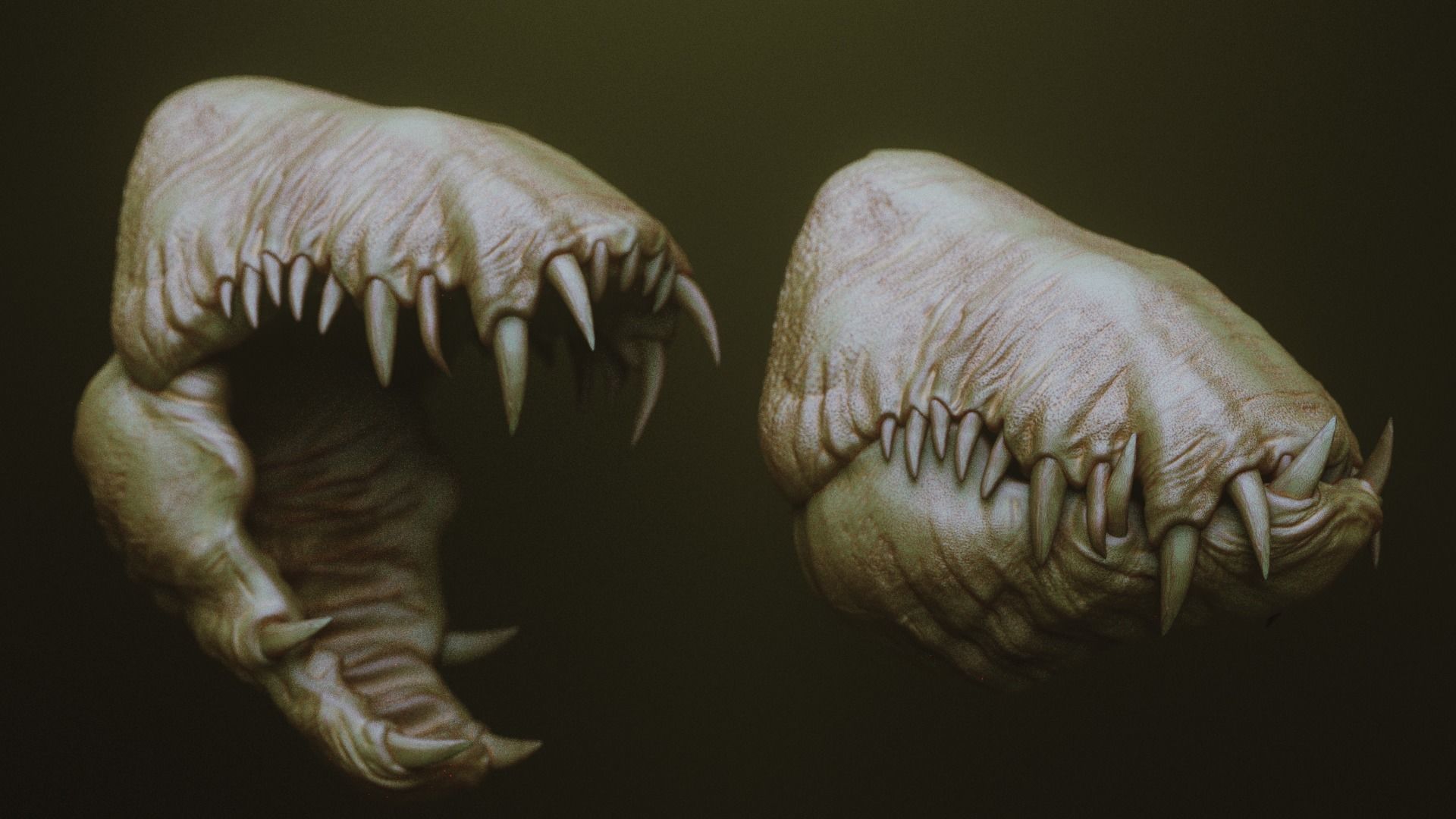 JAWS 2 - Another 33 Monster Mouths and Skulls IMM Brush and OBJs 3D model_10