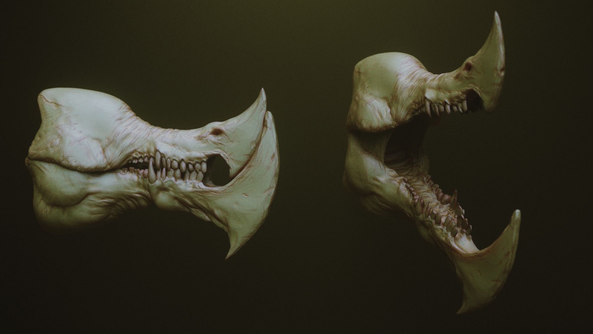 JAWS 2 - Another 33 Monster Mouths and Skulls IMM Brush and OBJs 3D model_11