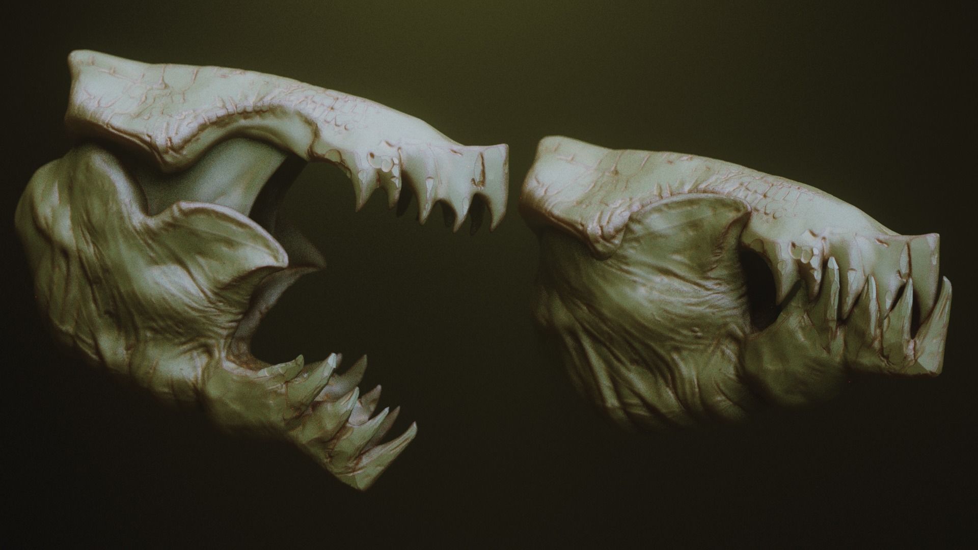 JAWS 2 - Another 33 Monster Mouths and Skulls IMM Brush and OBJs 3D model_13