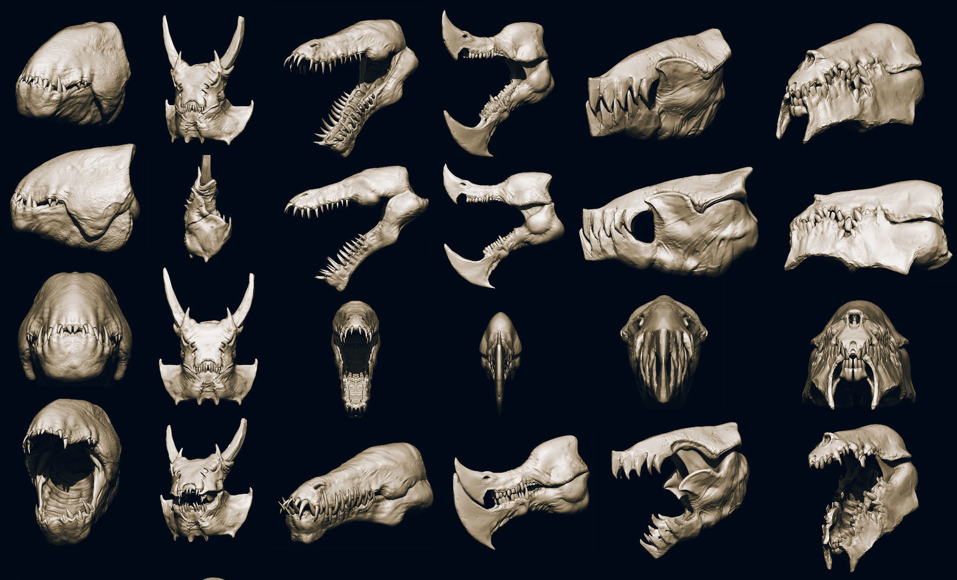 JAWS 2 - Another 33 Monster Mouths and Skulls IMM Brush and OBJs 3D model_34