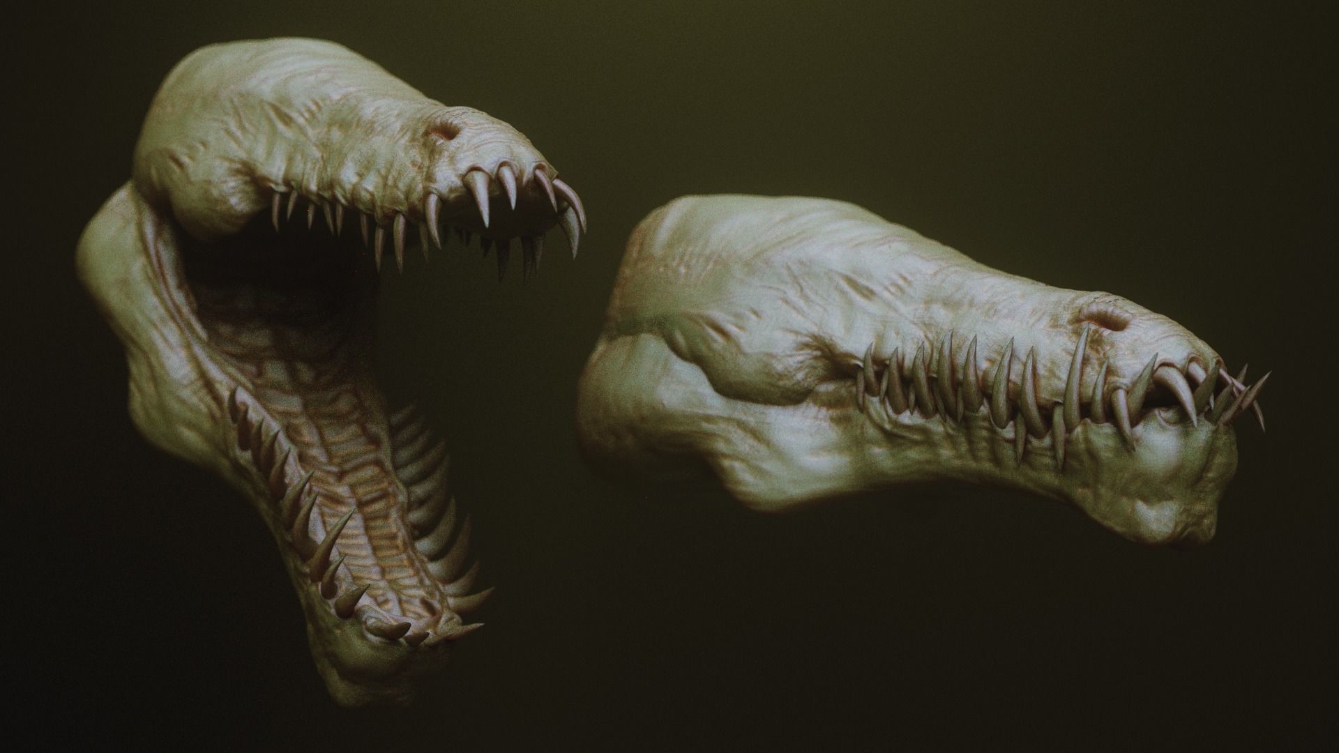 JAWS 2 - Another 33 Monster Mouths and Skulls IMM Brush and OBJs 3D model_16