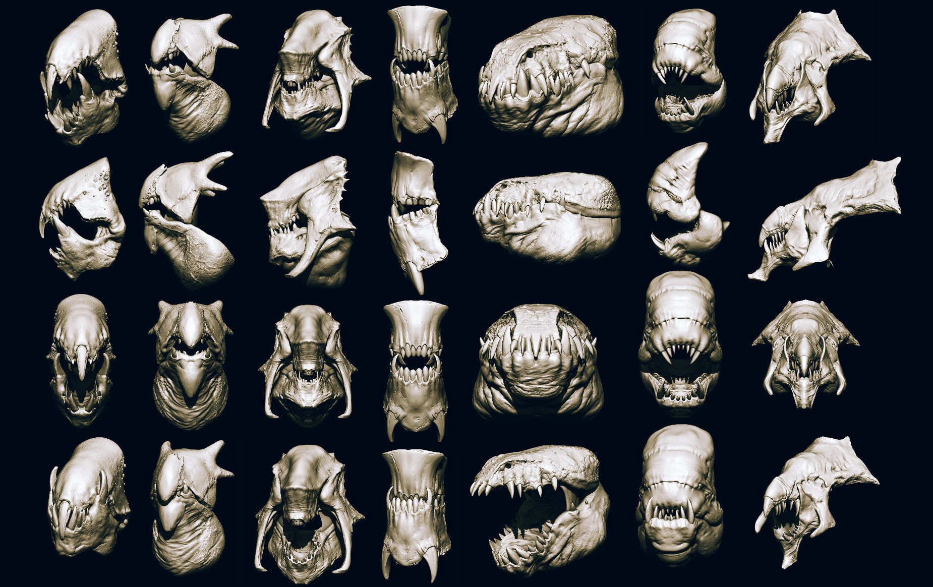 JAWS 2 - Another 33 Monster Mouths and Skulls IMM Brush and OBJs 3D model_33