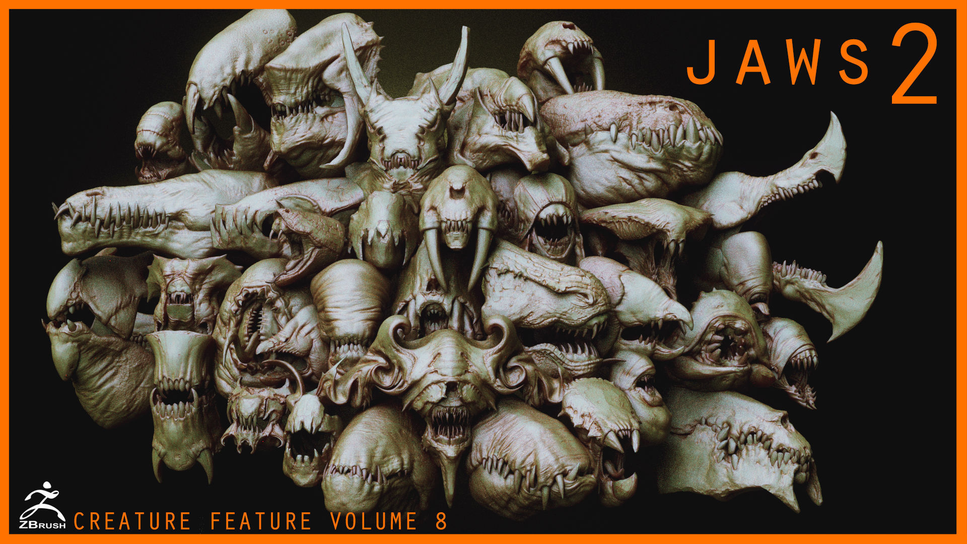 JAWS 2 - Another 33 Monster Mouths and Skulls IMM Brush and OBJs 3D model_38