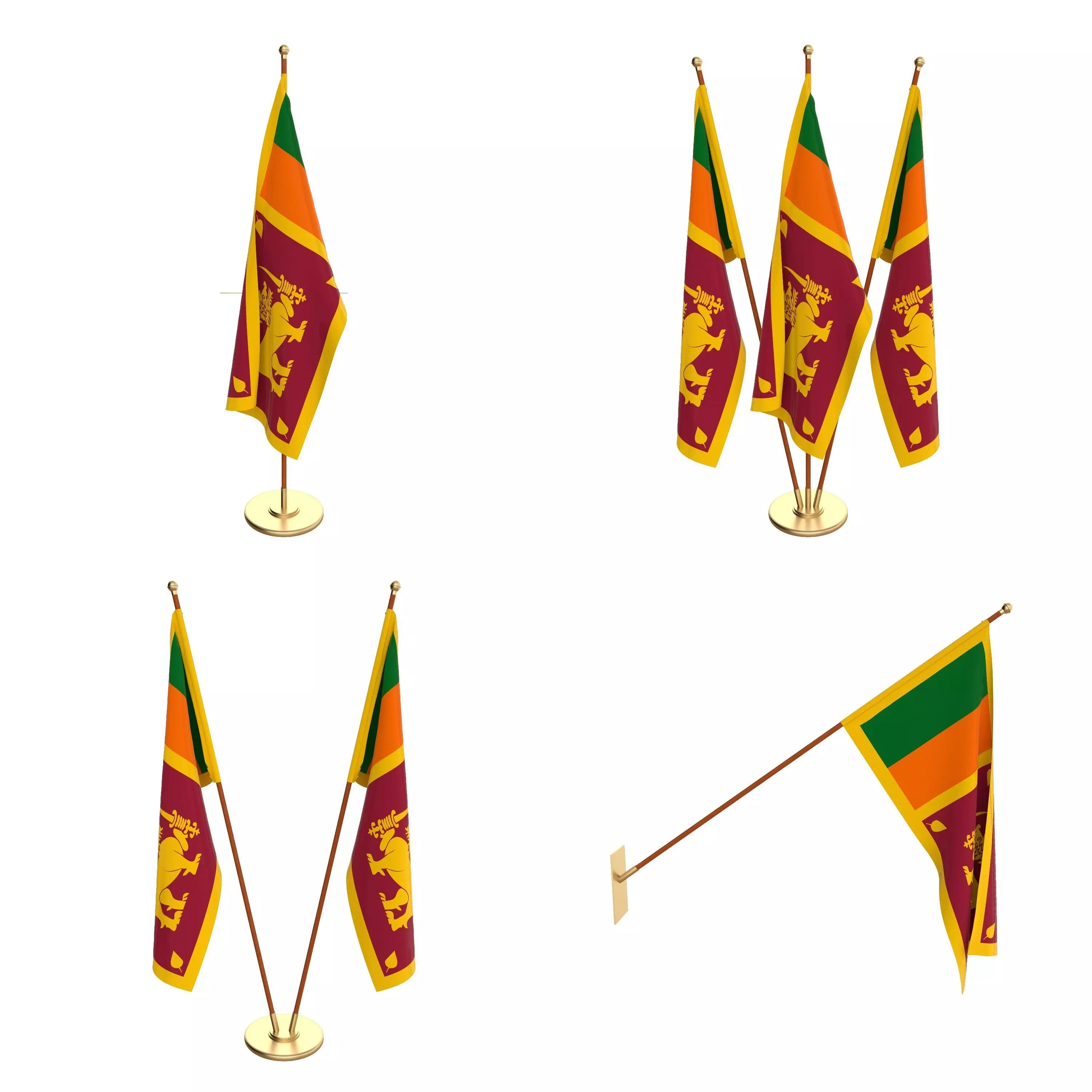 Sir Lanka Flag Pack 3D model_0