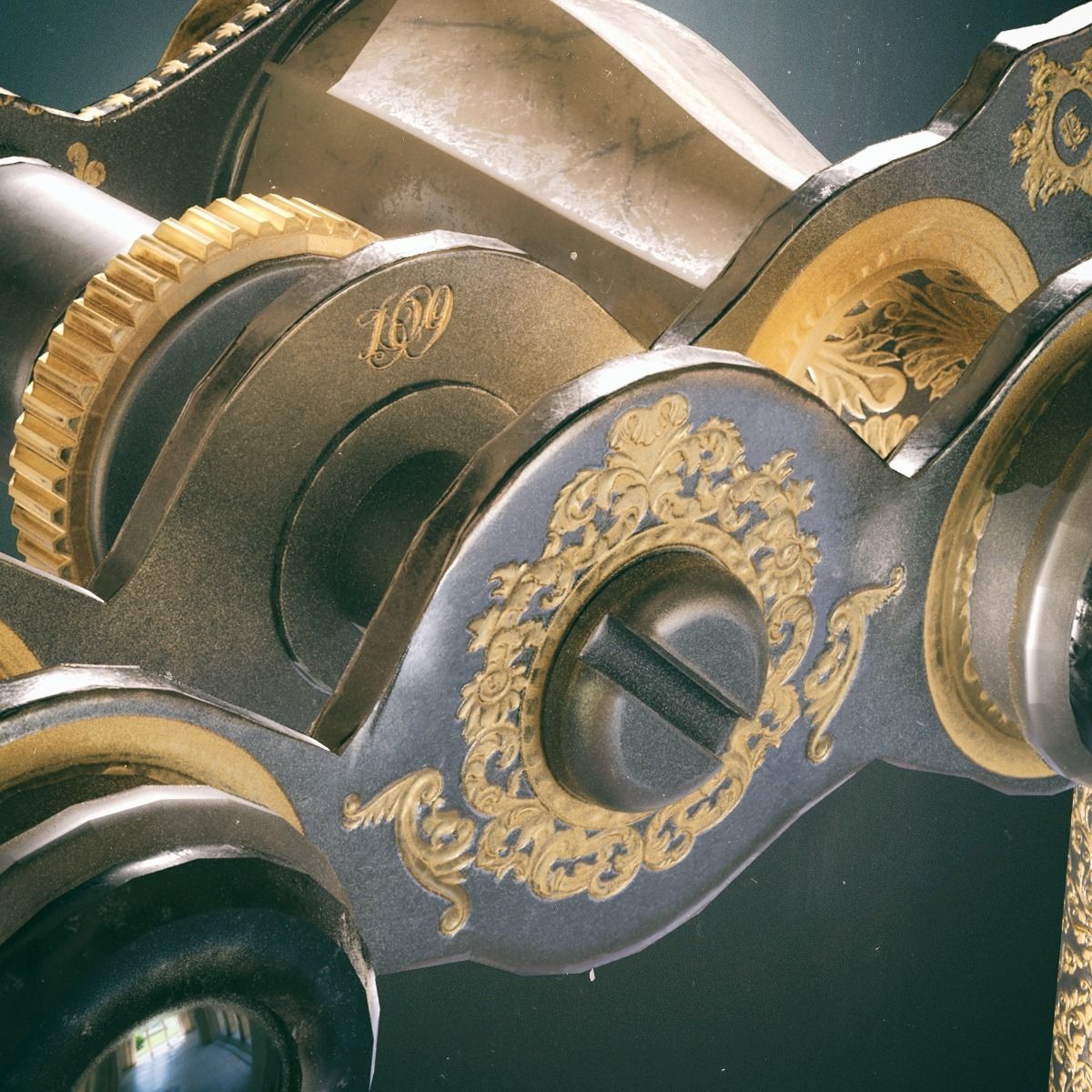 Theatral Glasses Low-poly 3D model_13