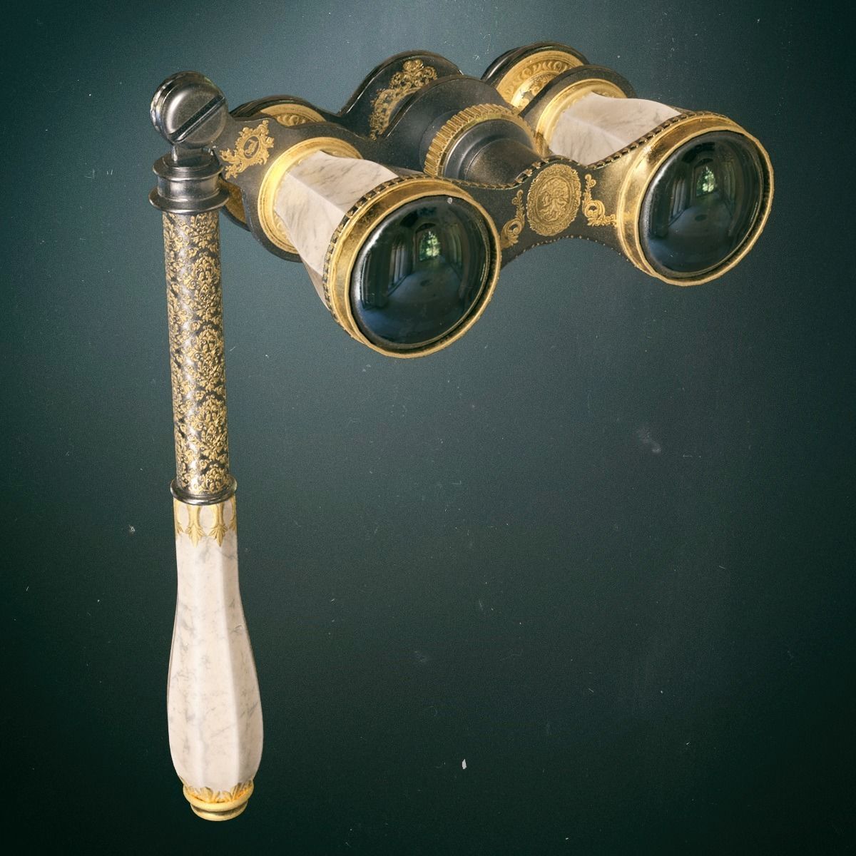 Theatral Glasses Low-poly 3D model_11