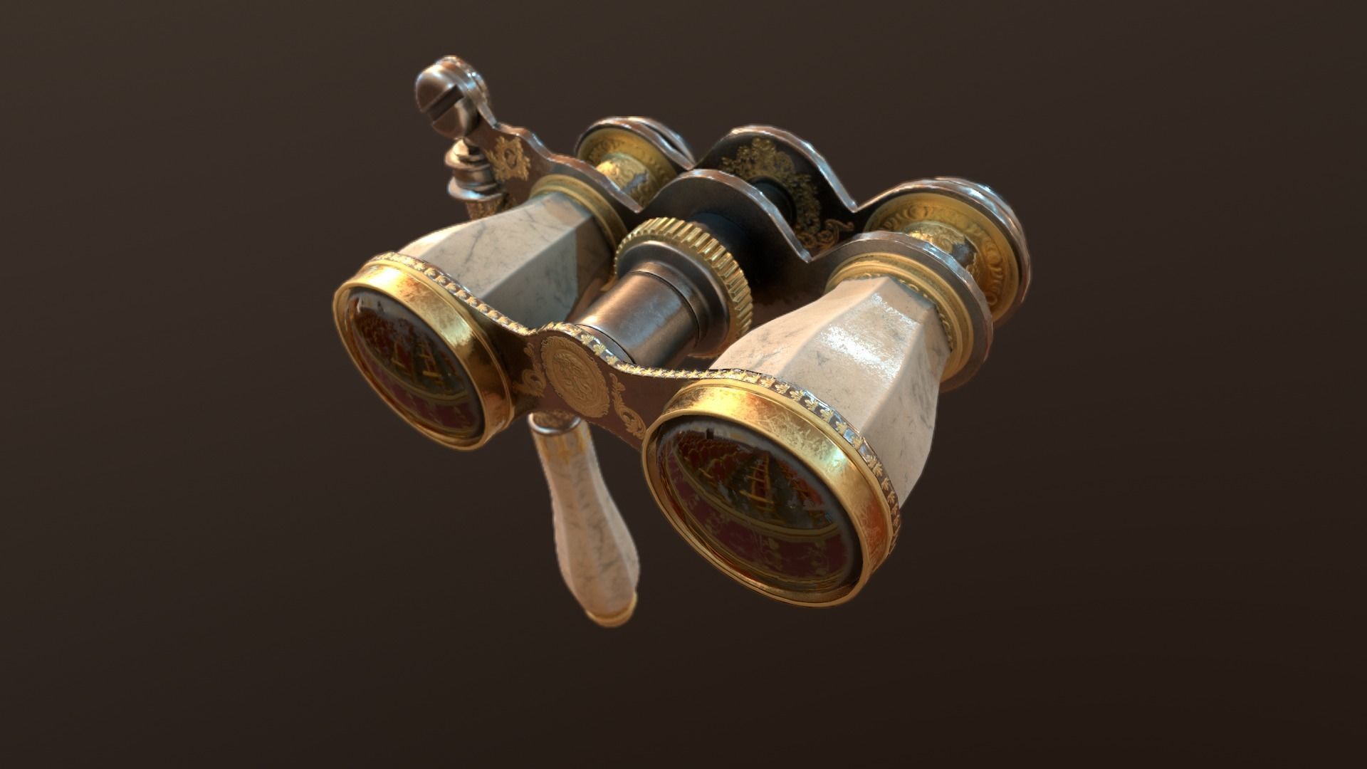 Theatral Glasses Low-poly 3D model_2