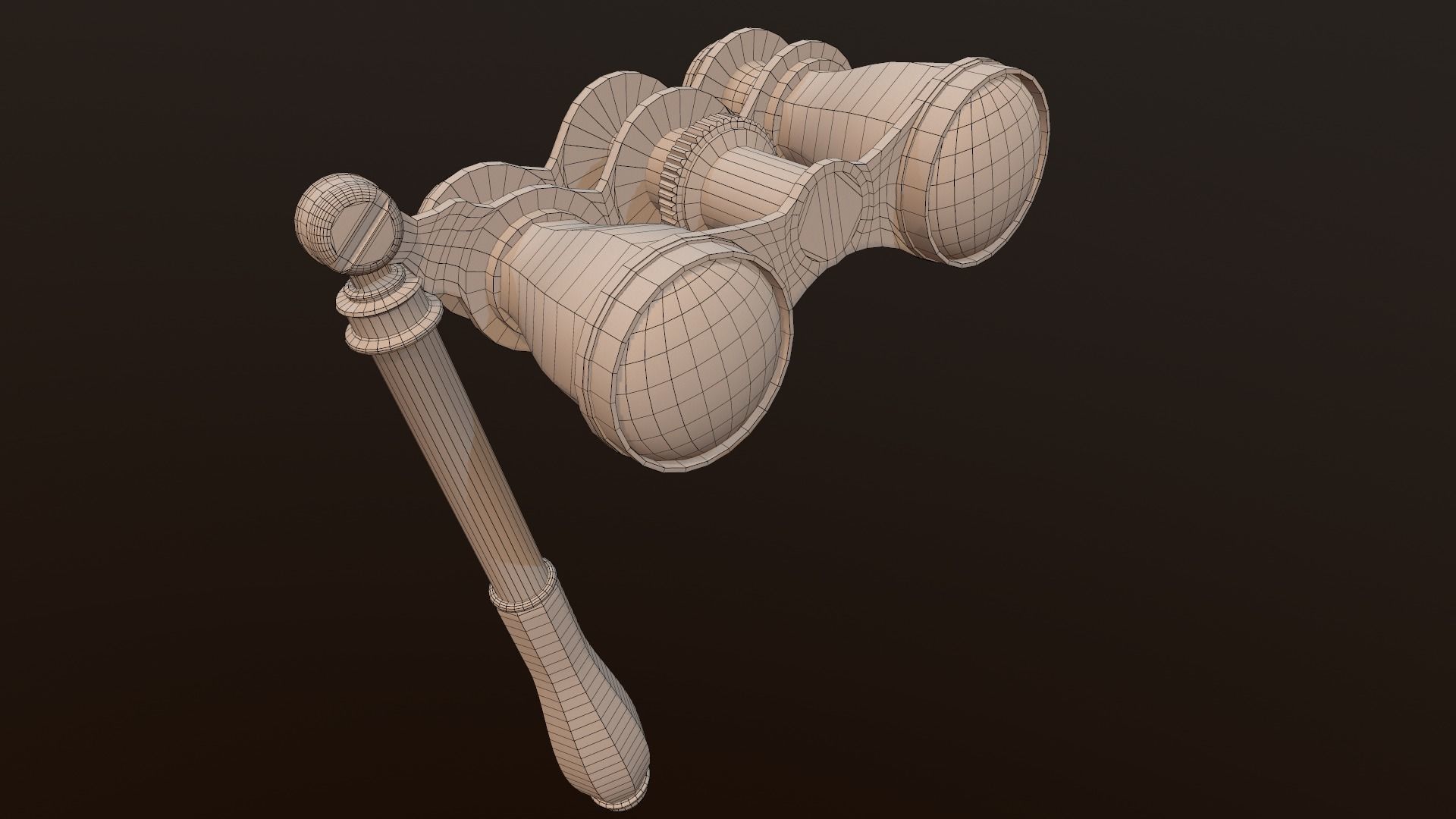 Theatral Glasses Low-poly 3D model_6