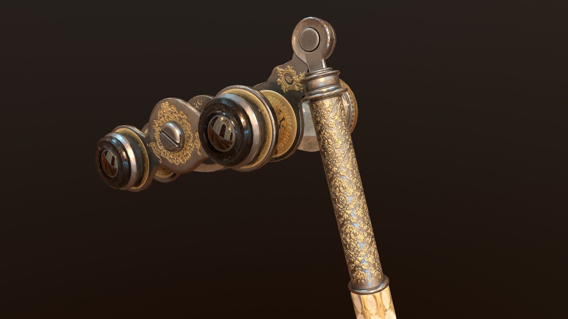 Theatral Glasses Low-poly 3D model_4