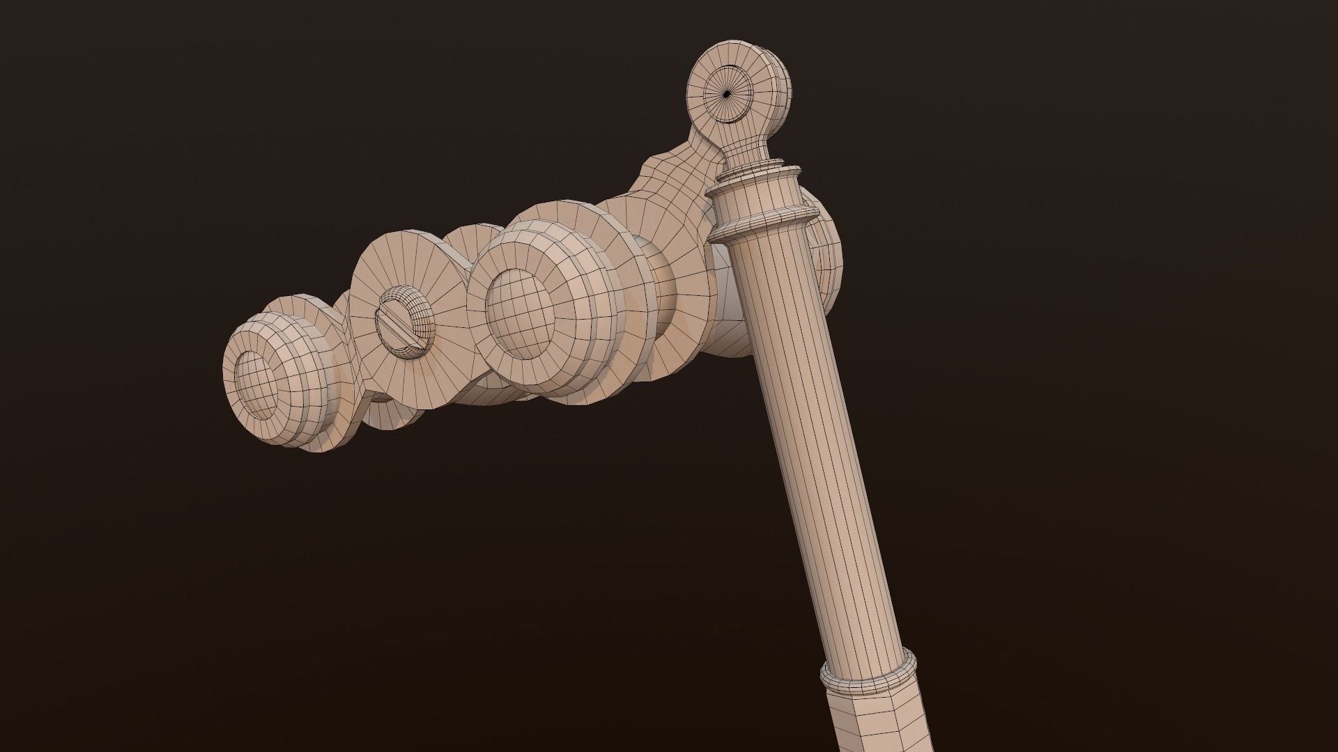 Theatral Glasses Low-poly 3D model_9