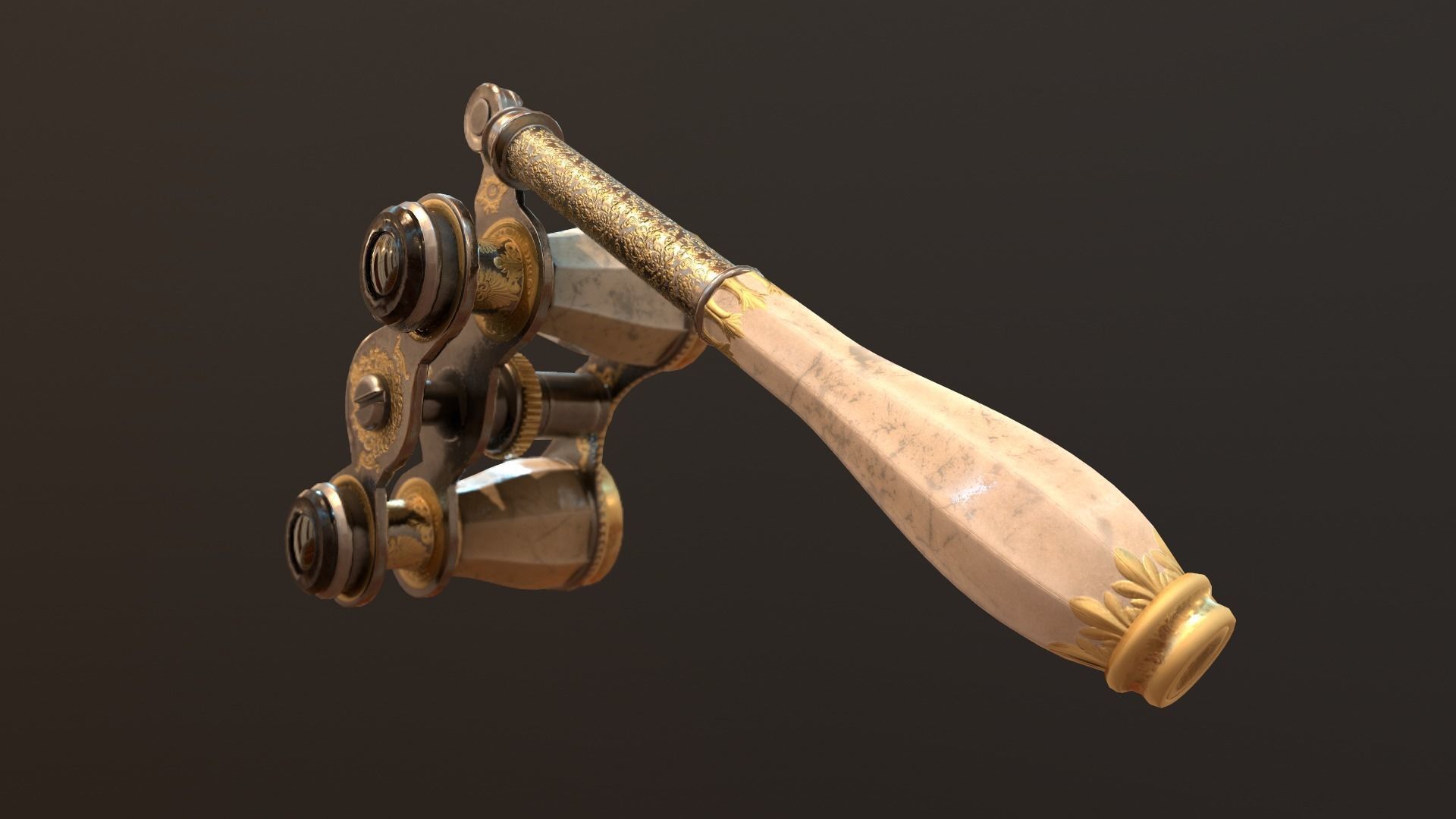 Theatral Glasses Low-poly 3D model_5