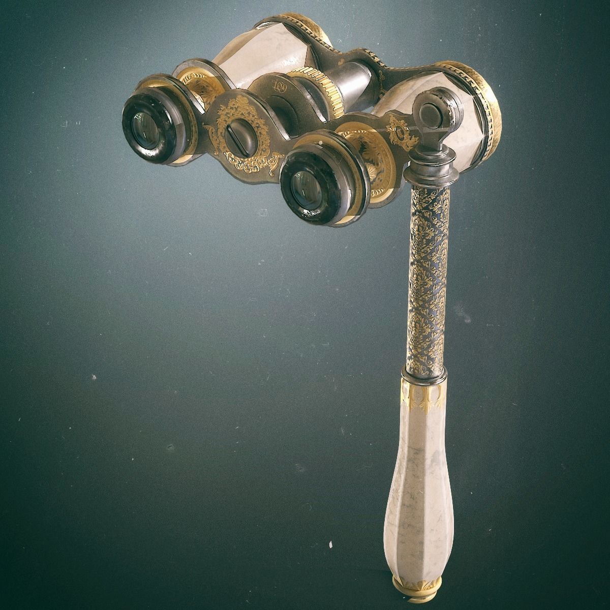 Theatral Glasses Low-poly 3D model_12