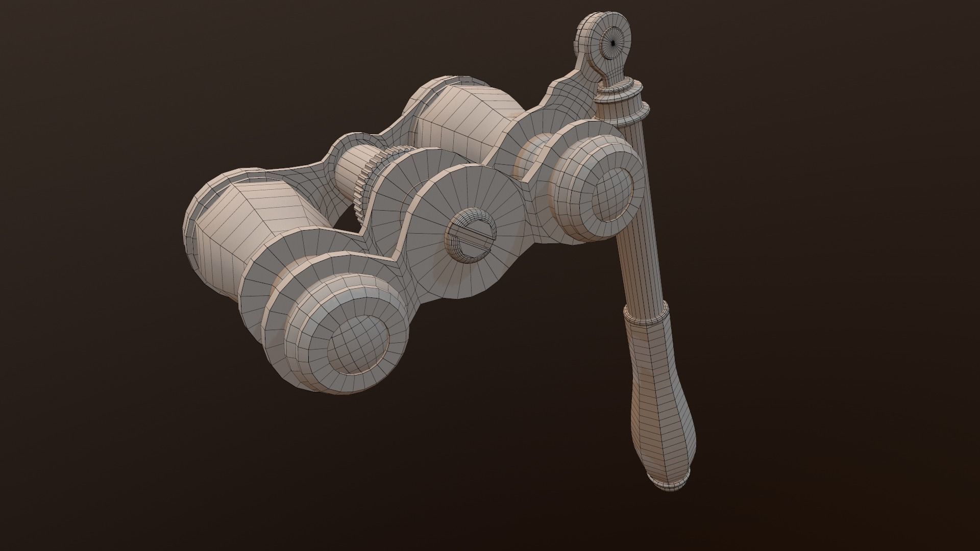 Theatral Glasses Low-poly 3D model_8