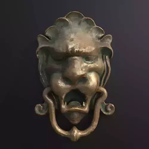 Old brass knocker Low-poly 3D model