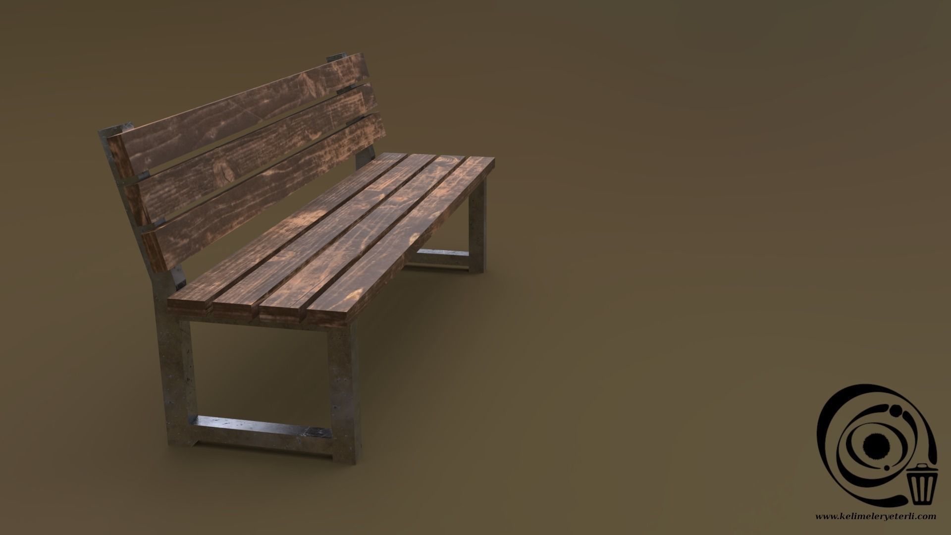 Bench 31 Low-poly 3D model_1