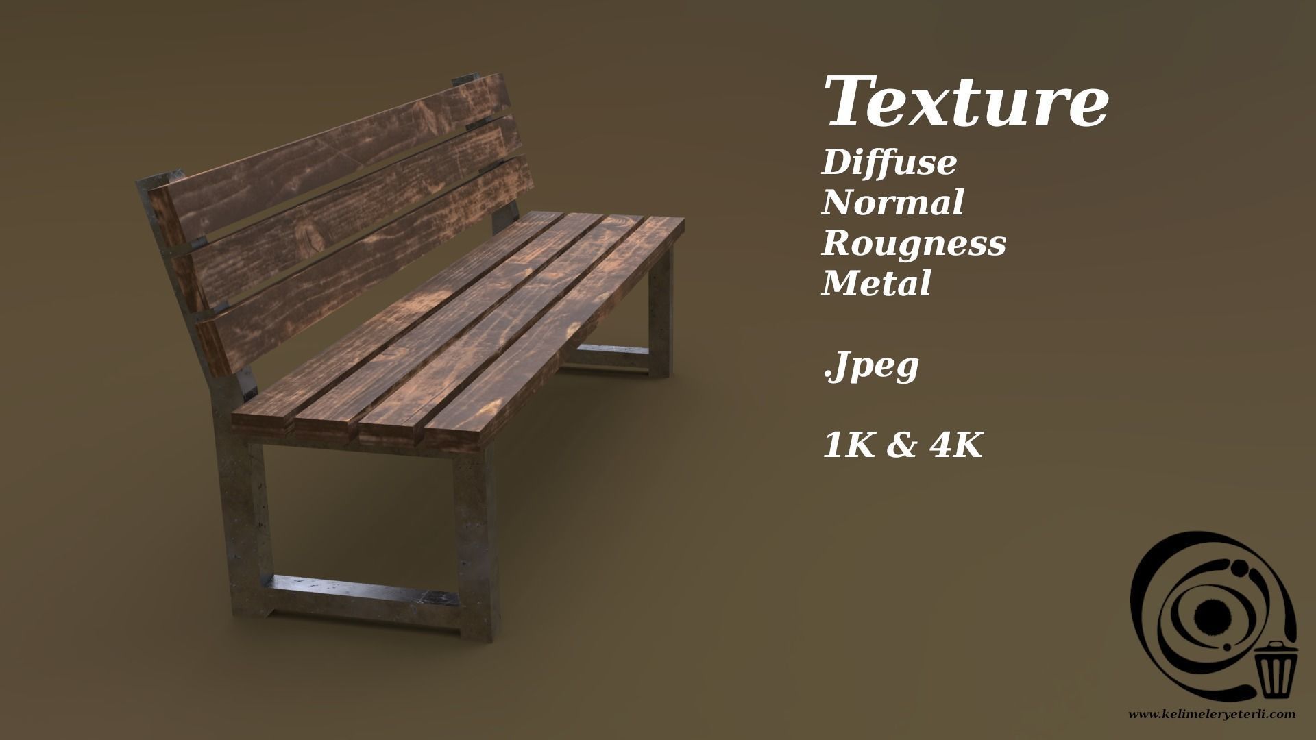Bench 31 Low-poly 3D model_4