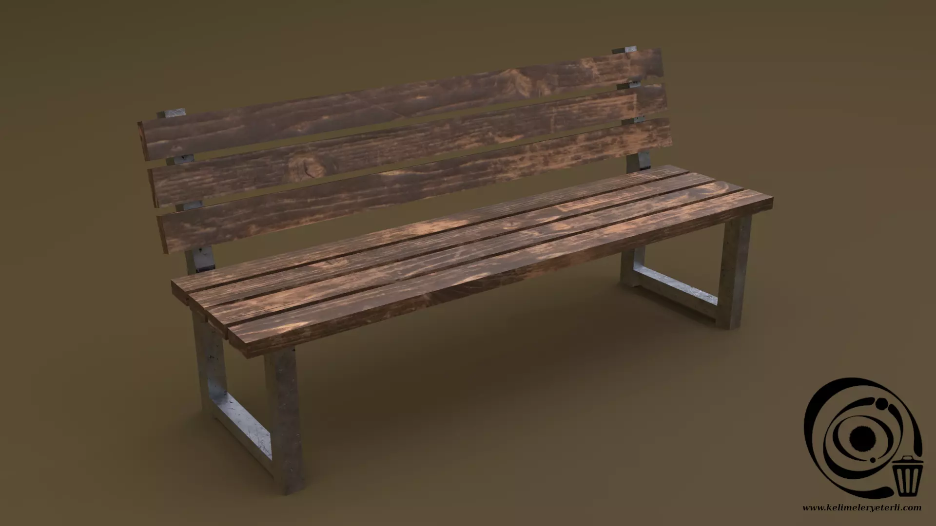 Bench 31 Low-poly 3D model_0