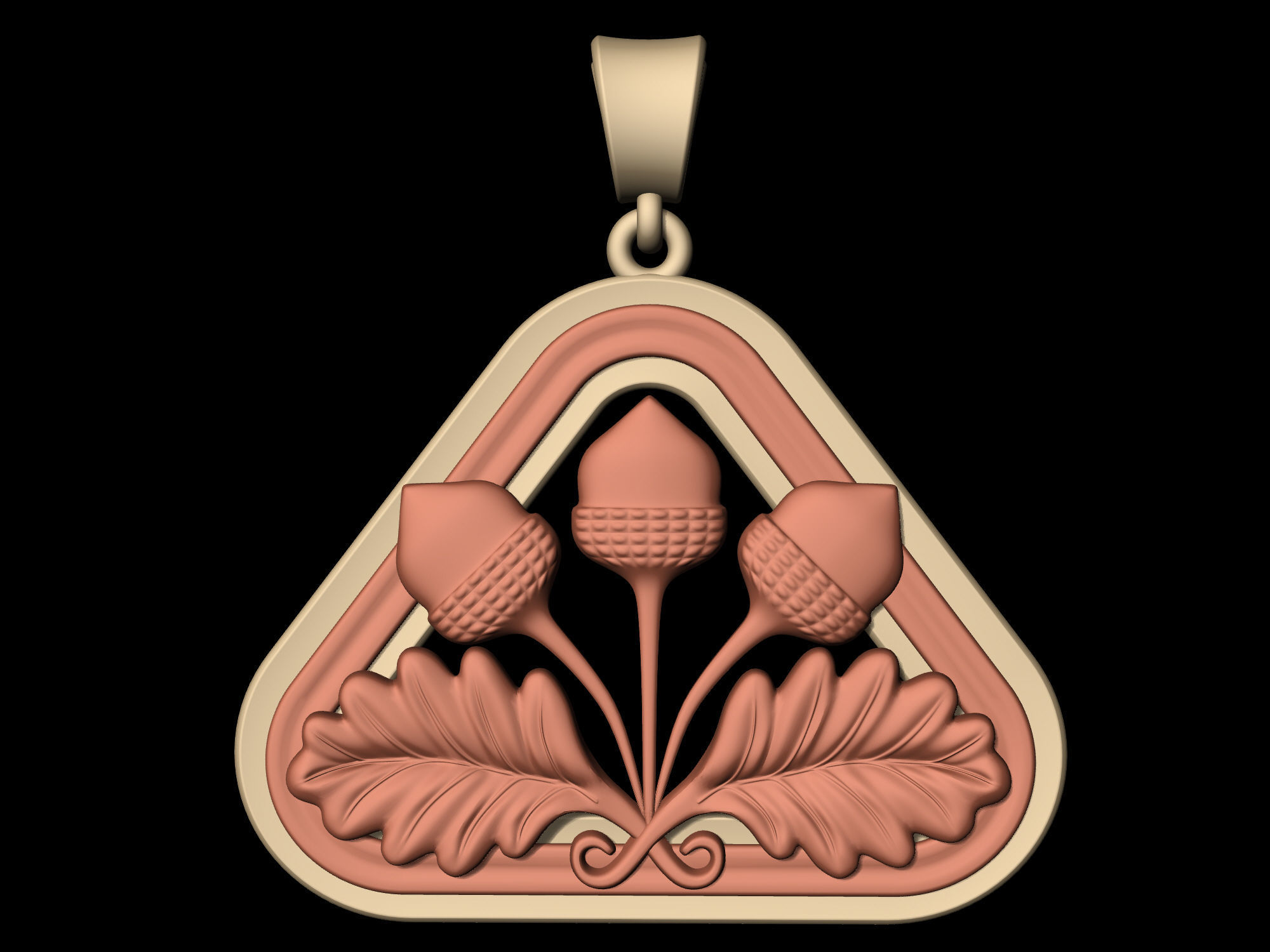 Closed Lotus pendant  3D print model_3