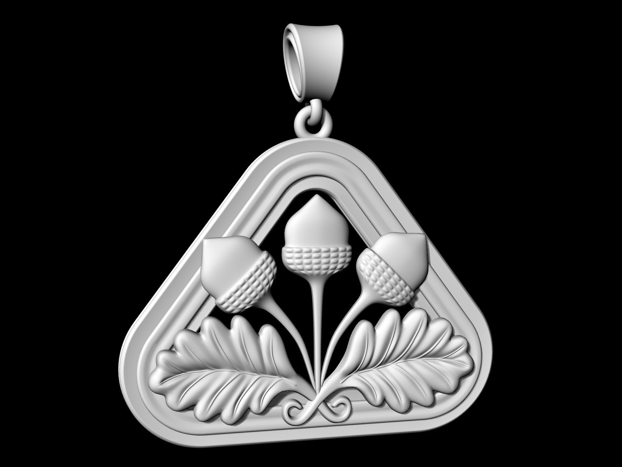Closed Lotus pendant  3D print model_11