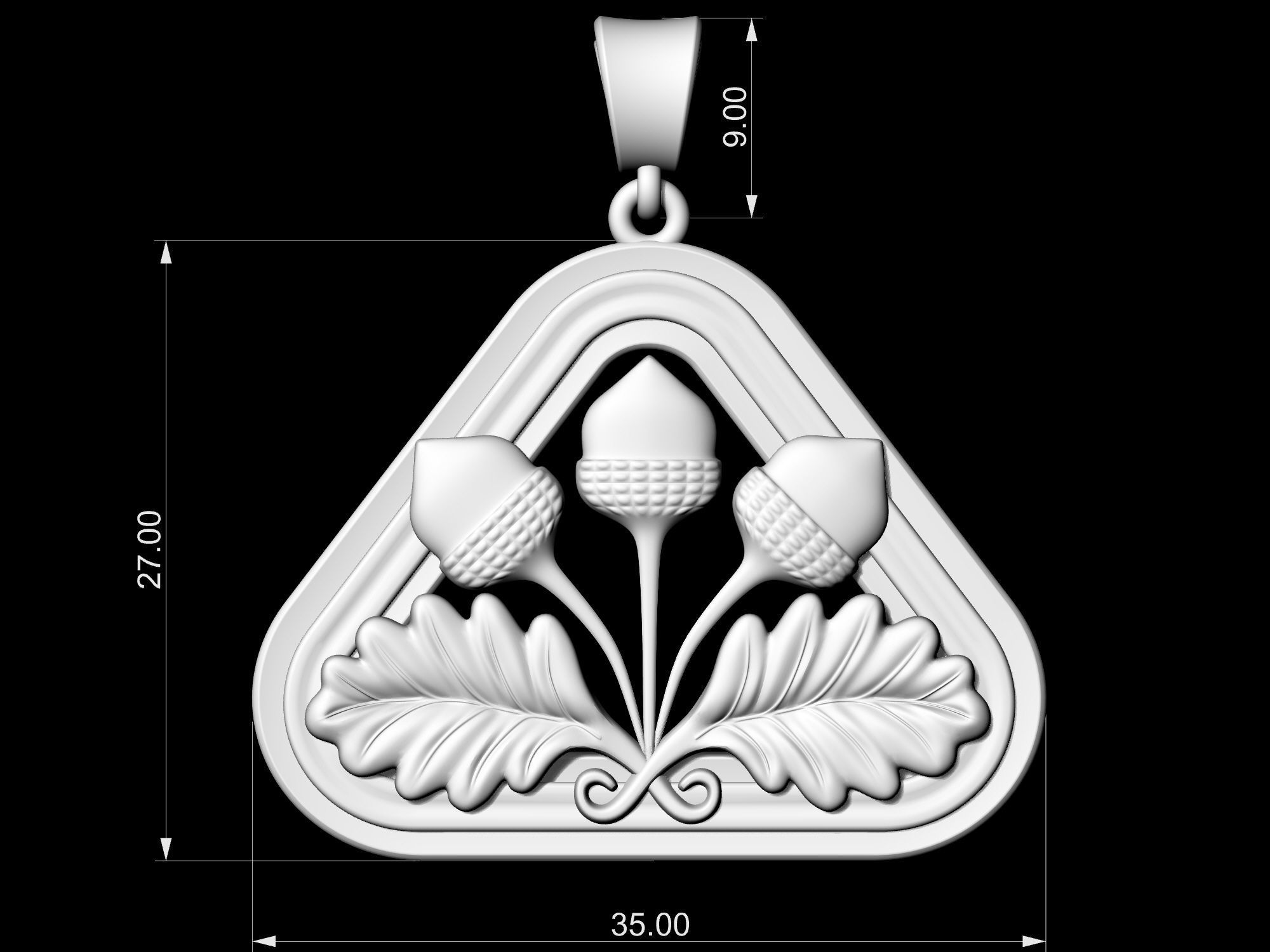 Closed Lotus pendant  3D print model_16