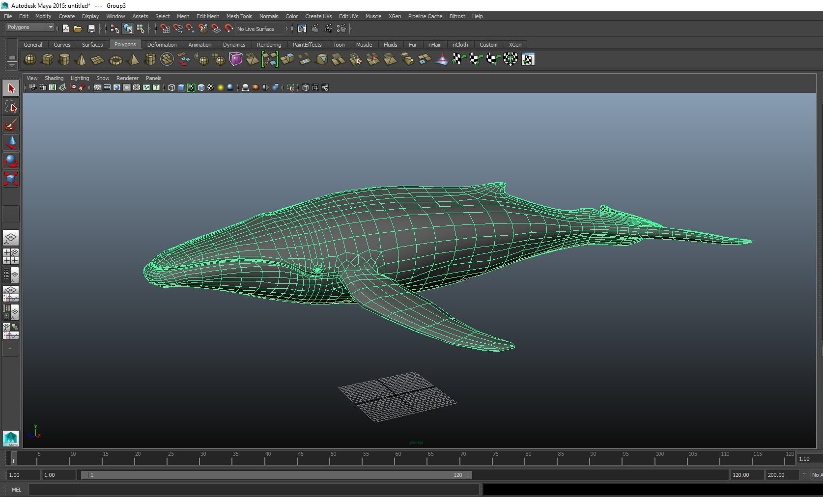 Blue Whale  Low-poly 3D model_20