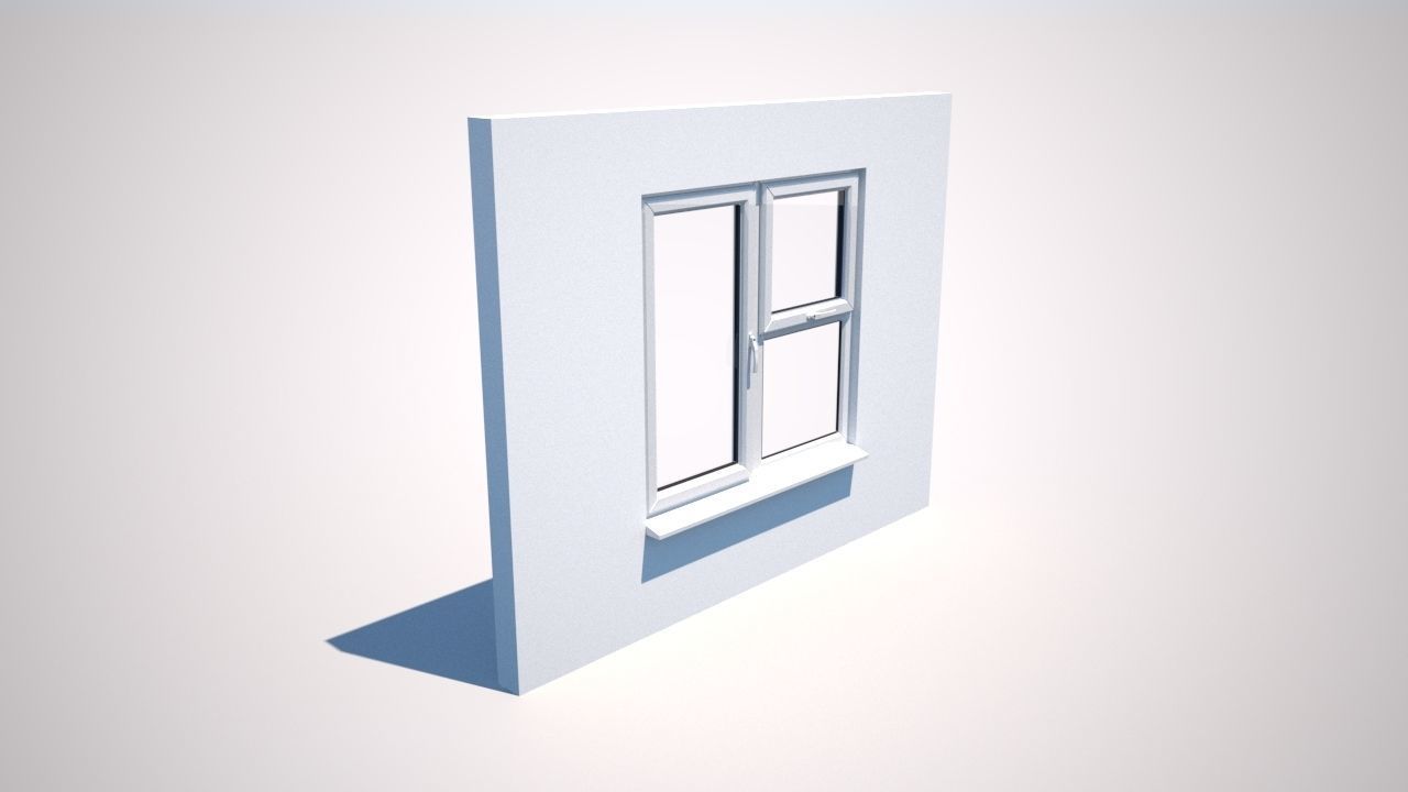 Double Glaze Windows PVC 3D model_3