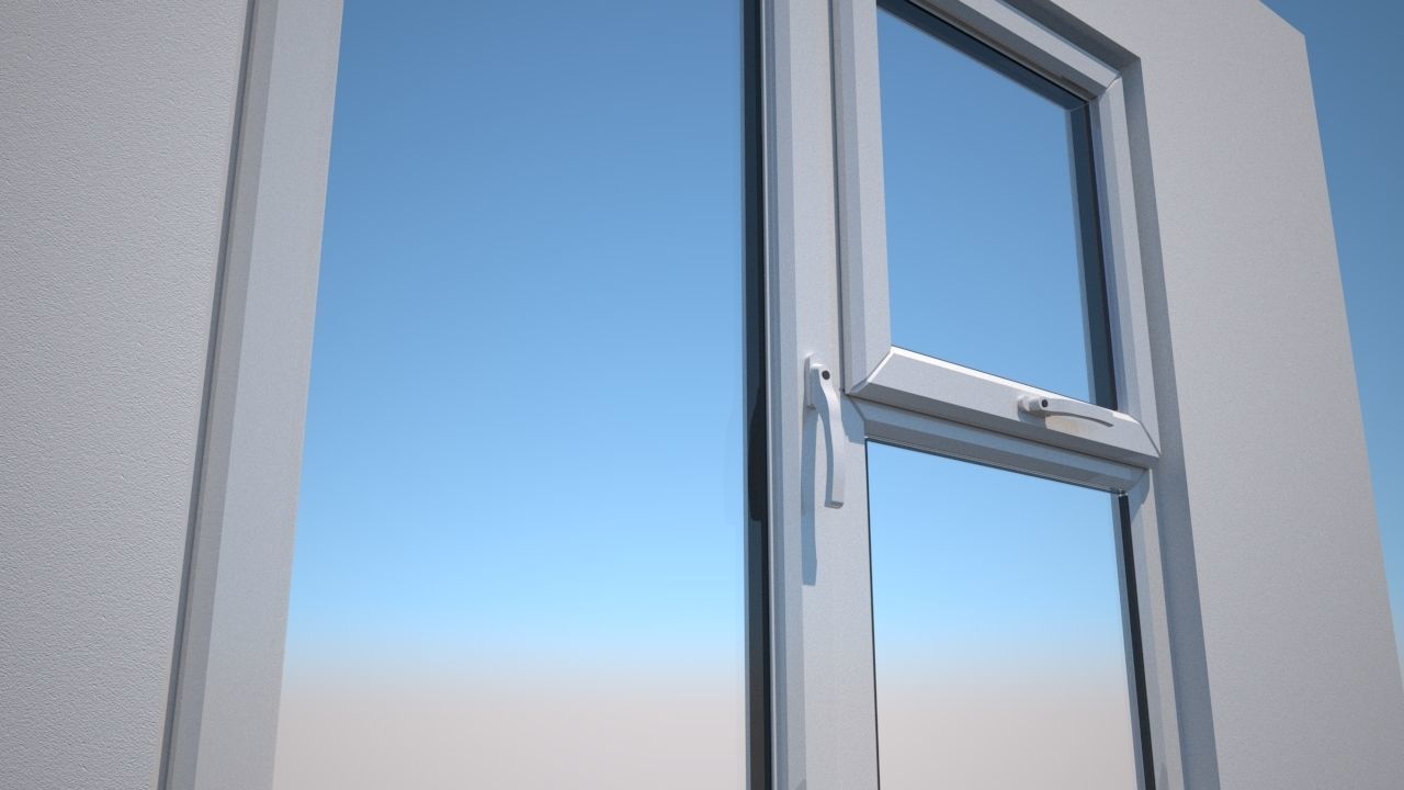 Double Glaze Windows PVC 3D model_1