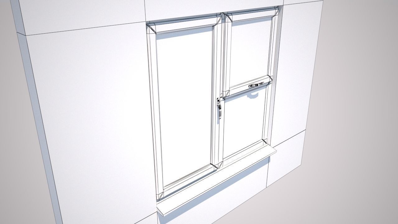 Double Glaze Windows PVC 3D model_8