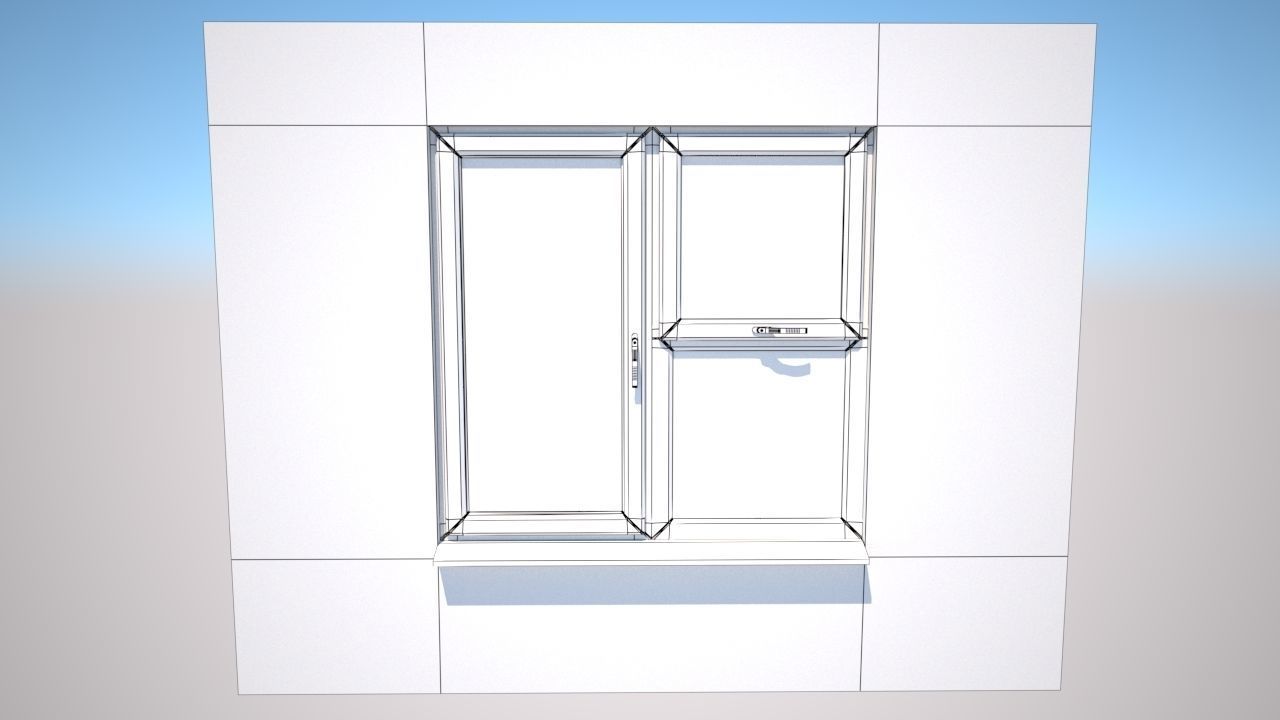 Double Glaze Windows PVC 3D model_4