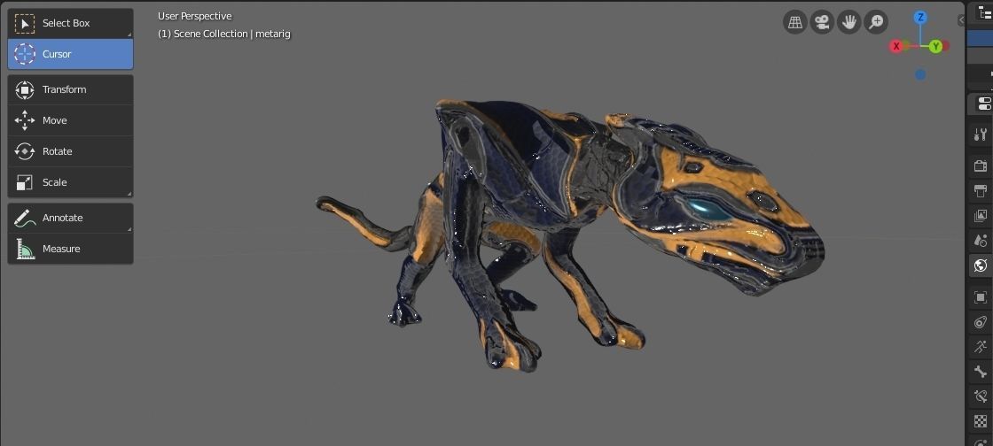 Low poly rigged creature E-Thed Low-poly 3D model_9