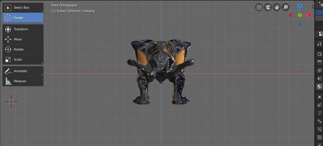 Low poly rigged creature E-Thed Low-poly 3D model_7