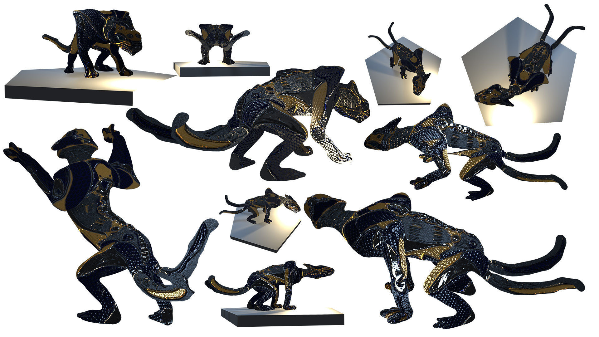 Low poly rigged creature E-Thed Low-poly 3D model_2