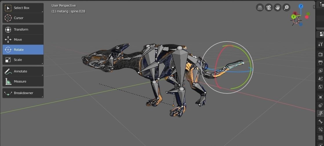 Low poly rigged creature E-Thed Low-poly 3D model_12