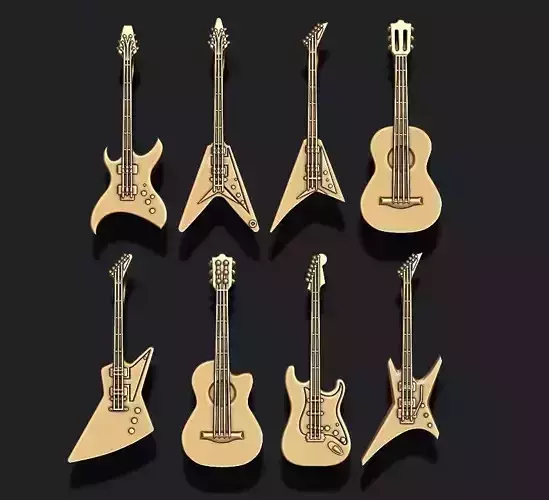 Guitar pendants pack