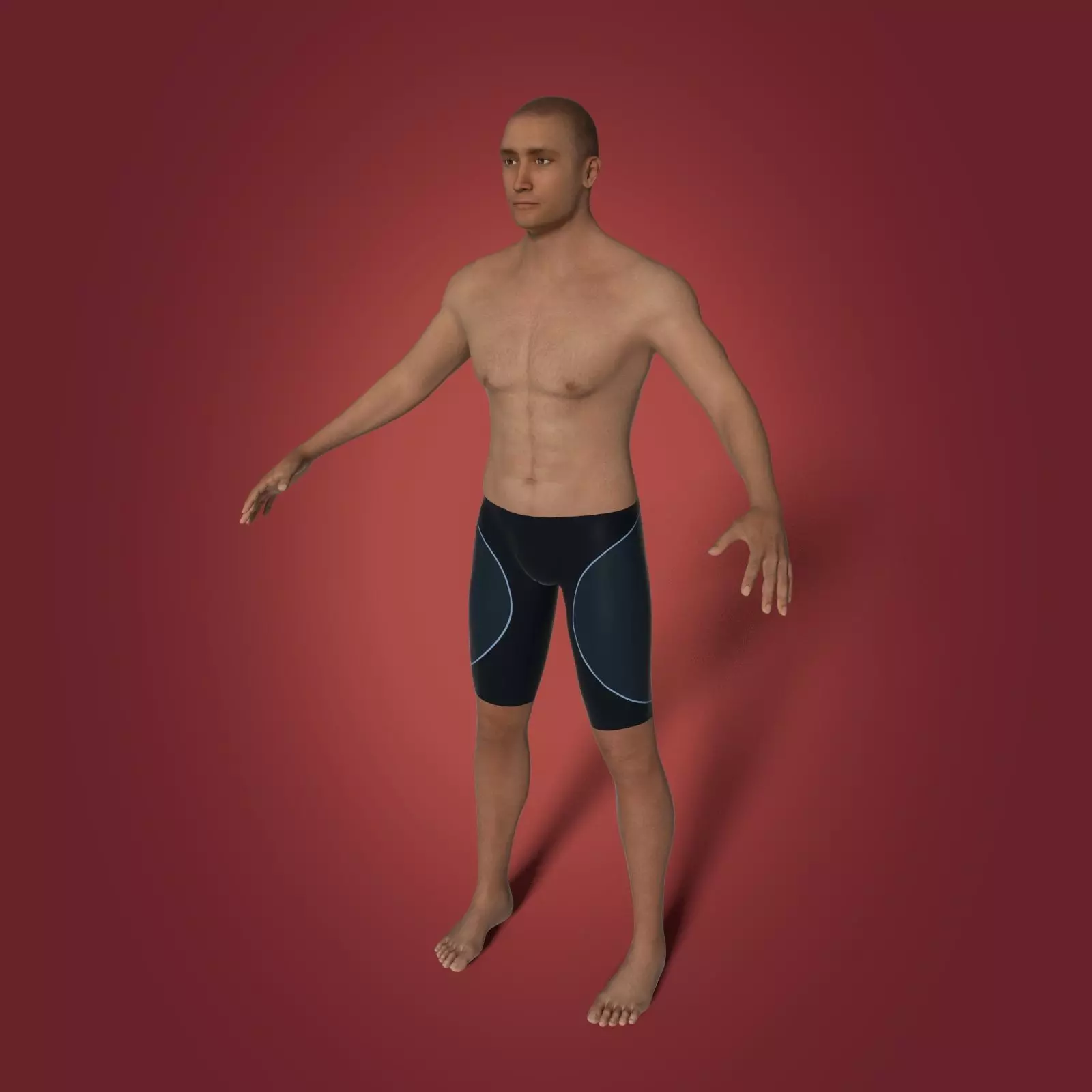 Arab - Indian Swimmer - Surfer 3D model