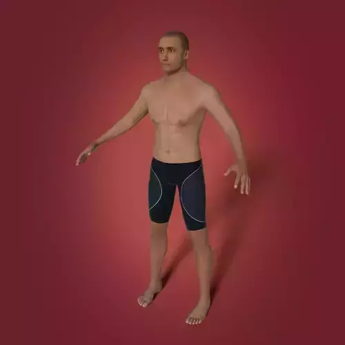 Arab - Indian Swimmer - Surfer 3D model