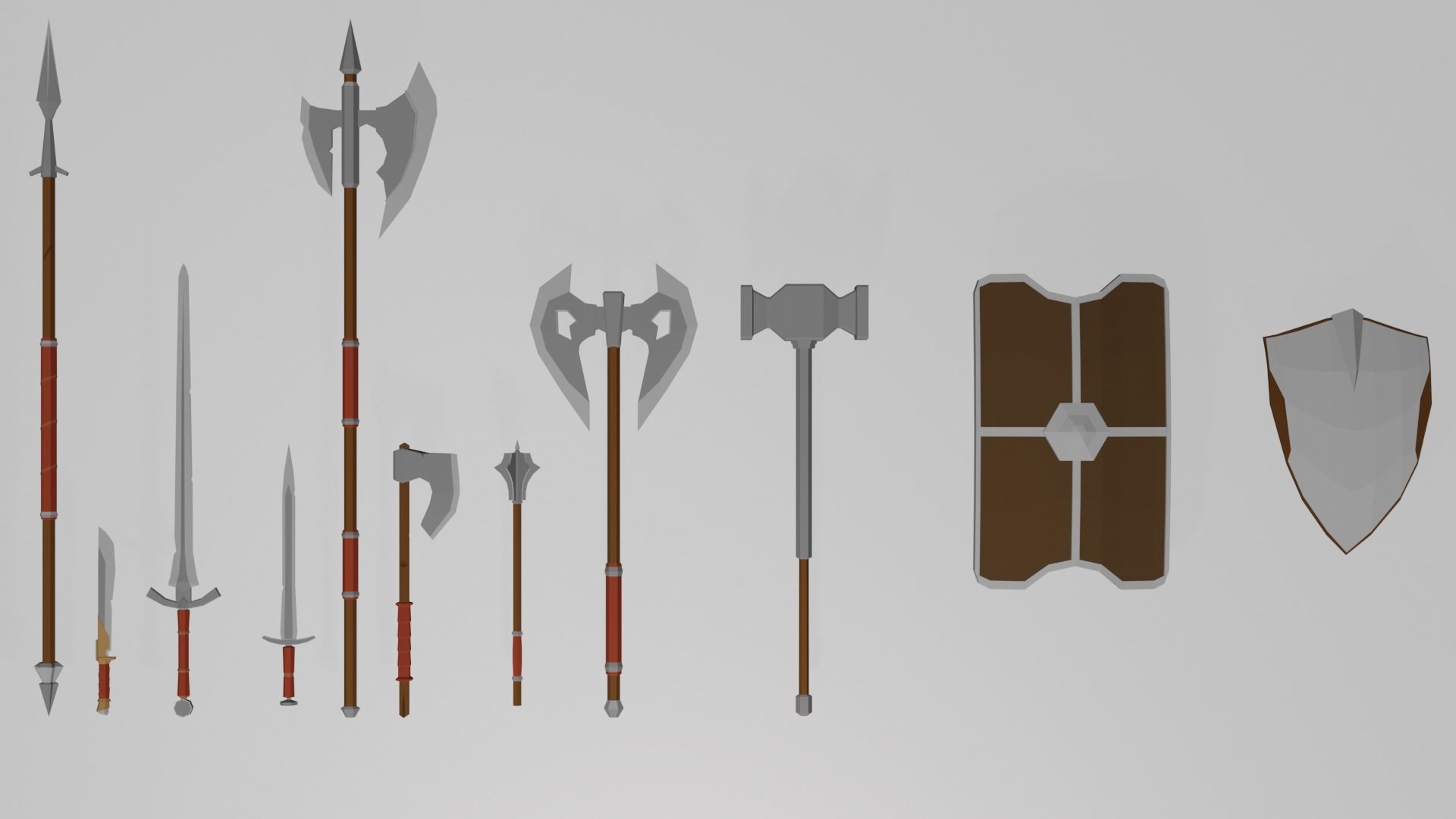 Dungeon complete set Low-poly 3D model_6