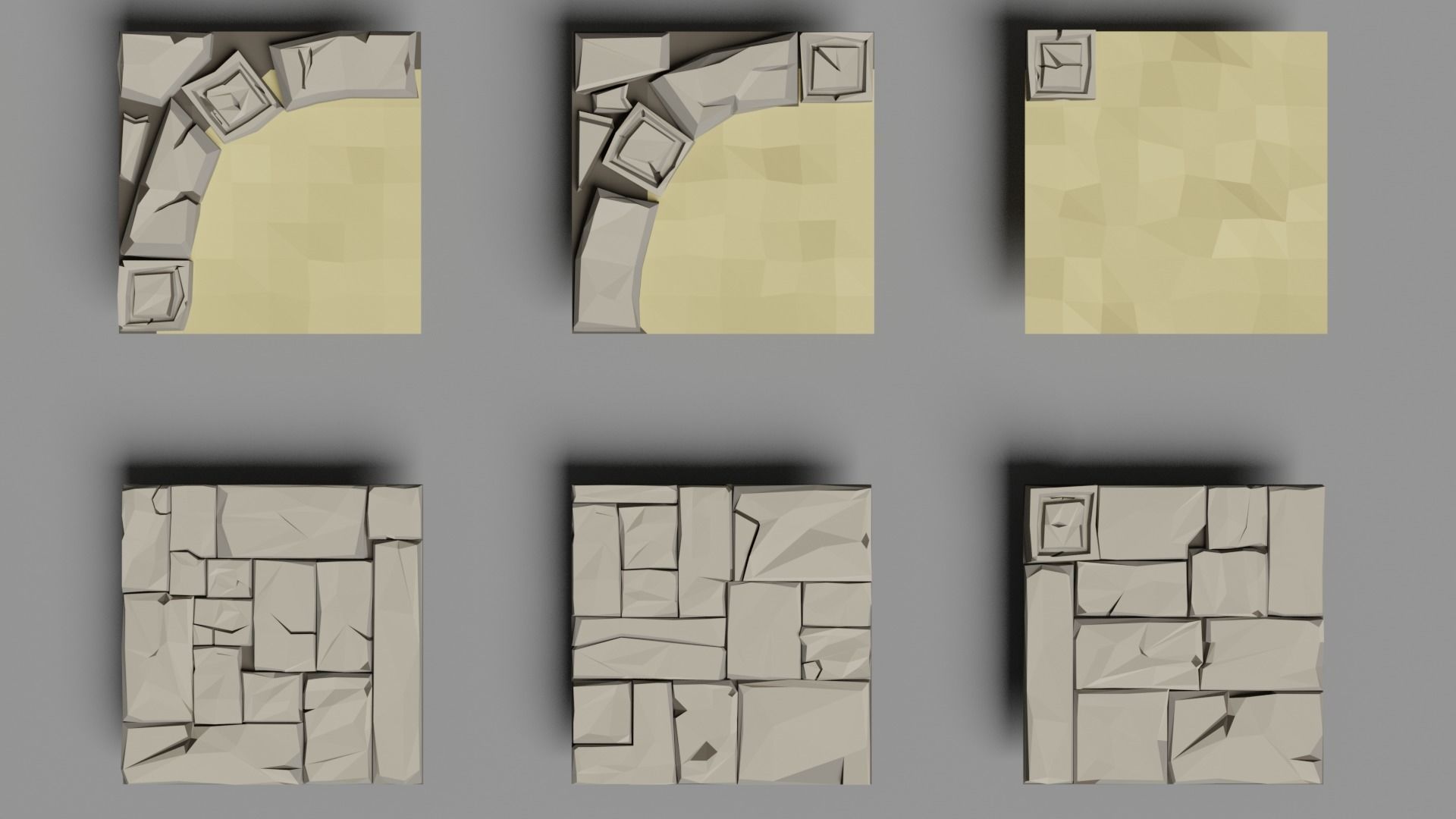 Dungeon complete set Low-poly 3D model_8