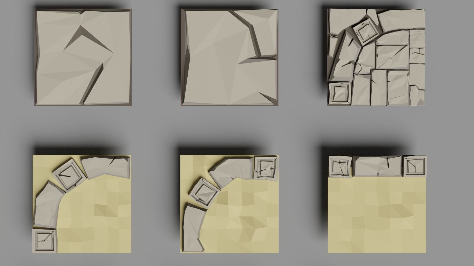 Dungeon complete set Low-poly 3D model_11