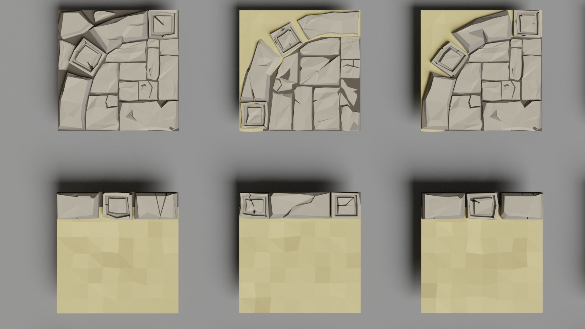 Dungeon complete set Low-poly 3D model_10