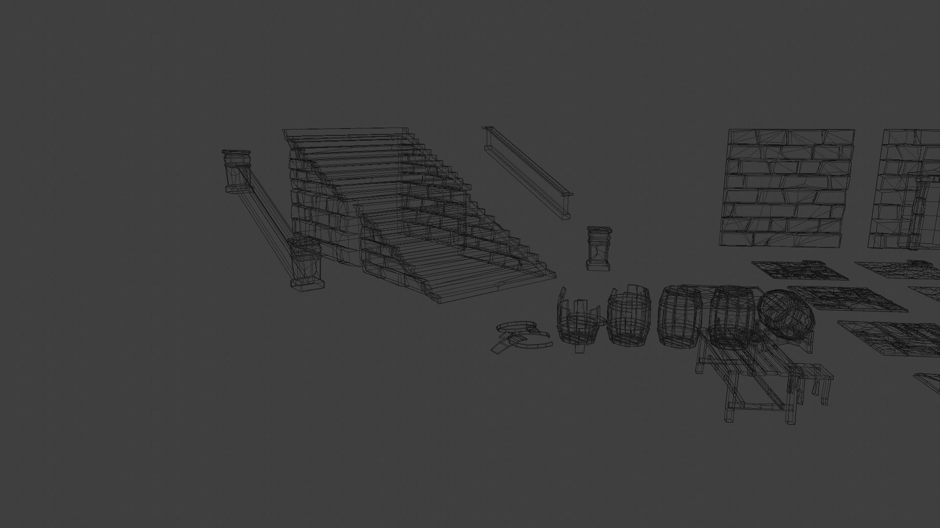 Dungeon complete set Low-poly 3D model_18